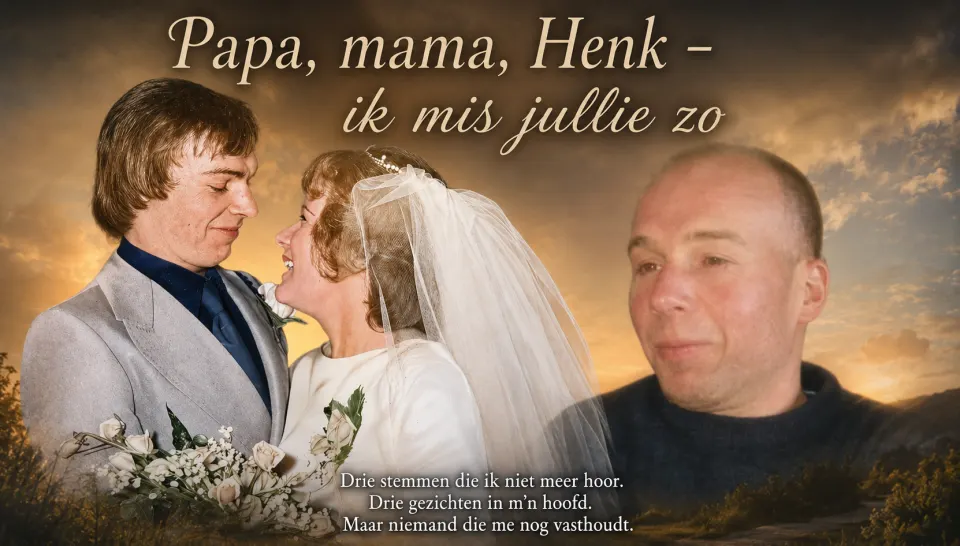 Cover van Papa Mama Henk Mijn Broertje door Albert Zantbergen