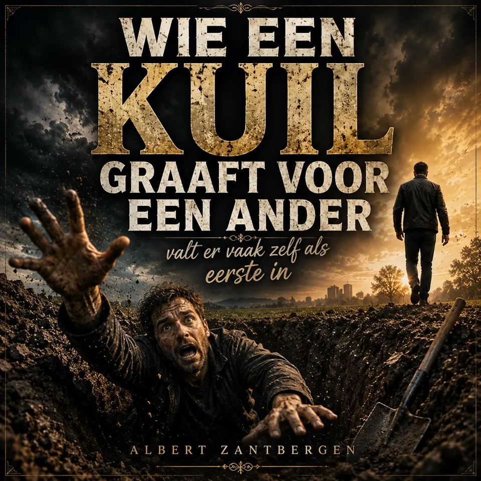 Cover van Wie Een Kuil Graaft door Albert Zantbergen